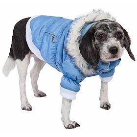 Pet Life Metallic Fashion Dog Parka Coat with Removable Hood