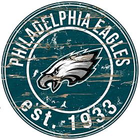 Philadelphia Eagles Round Distressed Sign
