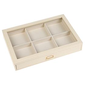 Prestige™ Croco-Embossed Single Drawer Jewelry Box - 6- Compartment
