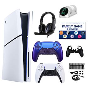 PS5 Slim Console with Extra DualSense, Accessories Kit & Voucher