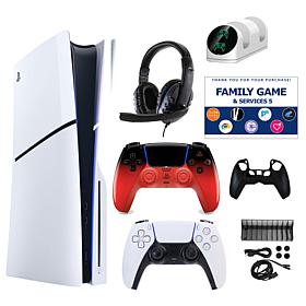 PS5 Slim Console with Extra DualSense, Accessories Kit & Voucher