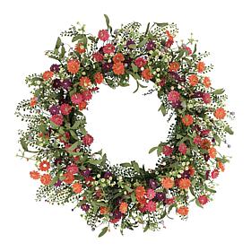 Puleo International 30" Artificial Daisy Floral Spring Wreath