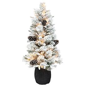 Puleo International 3.5' Flocked Potted Artificial Christmas Tree 
