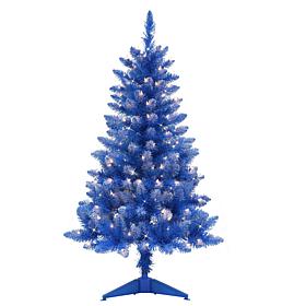 Puleo International 4' Lit Fashion Blue Pine Artificial Christmas Tree