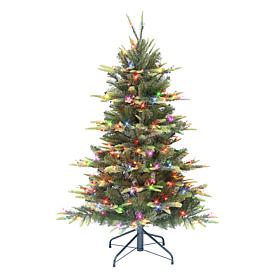 Puleo International 4.5' Pre-lit Multicolor Aspen Fir Tree 