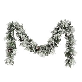 Puleo International 9' 10" Flocked Berkshire Spruce Garland 