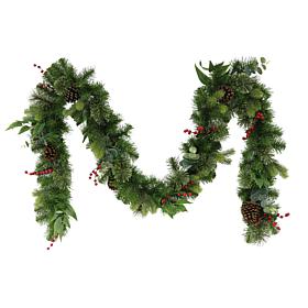 Puleo Intl. 9' x 10" Decorated Christmas Garland with 180 Tips, Green