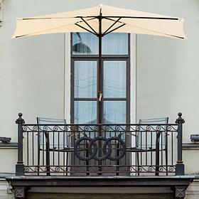 Pure Garden 9' Half-Round Patio Umbrella