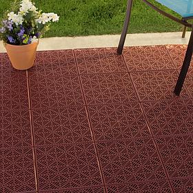 Pure Garden Interlocking Patio, Deck or Garage Floor Tiles-11.5 x 11.5