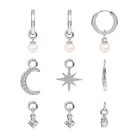 Radiance by Absolute™ 0.98ctw Charm Hoop Earrings 3-piece Set