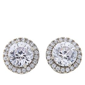 Radiance by Absolute™ 100-Facet Round Halo Stud Earrings