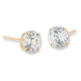 Radiance by Absolute™ 10K Gold 2ctw 100-Facet Round Stud Earrings