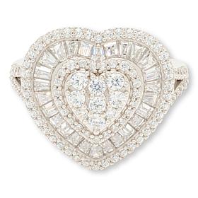 Radiance by Absolute™ 1.17ctw Baguette and Round Heart-Shaped Ring