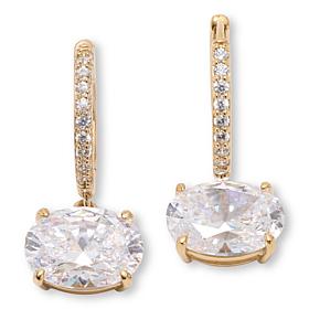 Radiance by Absolute™ 14ctw Oval and Round Stone Oval Hoop Earrings