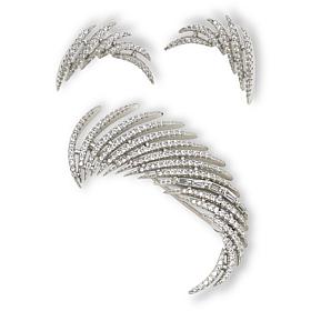 Radiance by Absolute™ 1.97ctw Wing-Design Earrings and Pin Set