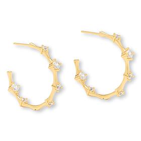 Radiance by Absolute™ 2.95ctw 1.25" Bamboo Hoop Earrings
