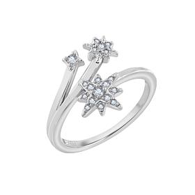 Radiance by Absolute™ .29ctw Stellar Trio Bypass Stack Ring