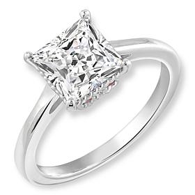 Radiance by Absolute™ 3.20ctw Square and Pavé Gallery Solitaire Ring
