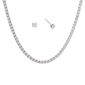 Radiance by Absolute™ 32.33ctw Round Stone Necklace and Earrings Set