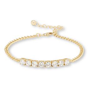 Radiance by Absolute™ 3.44ctw Round Stone Frontal Curb Link Bracelet