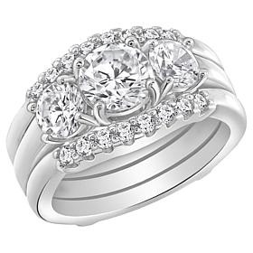 Radiance by Absolute™ 4.35ctw Round 3-Stone Boxed Engagement Ring Set