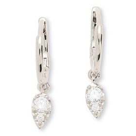 Radiance by Absolute™ .43ctw Teardrop Dangle Hugger Hoop Earrings