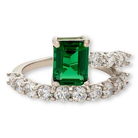 Radiance by Absolute™ 4.5ctw Green Emerald Cut Bypass Ring