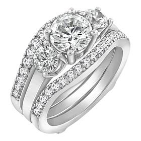 Radiance by Absolute™ 4.67ctw Round 3-Stone Engagement Ring Set