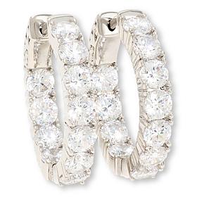 Radiance by Absolute™ 4mm Round Inside/Outside Hoop Earrings