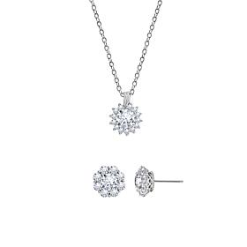 Radiance by Absolute™ 8.59ctw Round Halo Necklace and Earrings Set