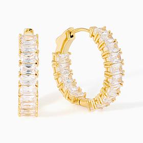 Radiance by Absolute East West Emerald Cut Inside Out 1" Hoops