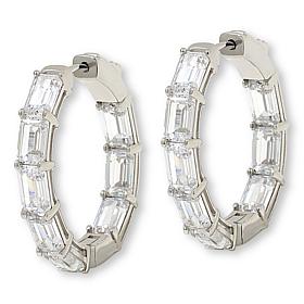 Radiance by Absolute™ Emerald Cut 3/4" Inside-Outside Hoop Earrings