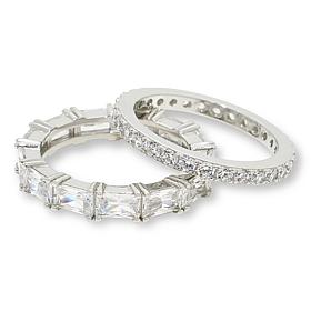 Radiance by Absolute™ Emerald Cut and Round Eternity Ring 2-piece Set