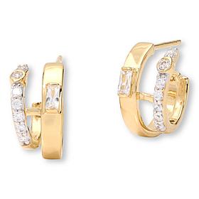 Radiance by Absolute™ Goldtone Sterling Silver CZ Hoop Earrings