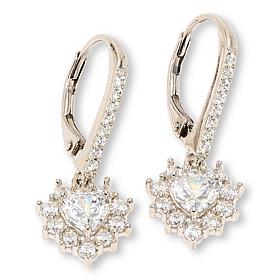 Radiance by Absolute™ Heart Halo Leverback Earrings