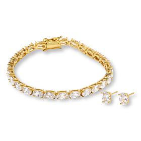 Radiance by Absolute™ Oval Stud Earrings and Tennis Bracelet Set
