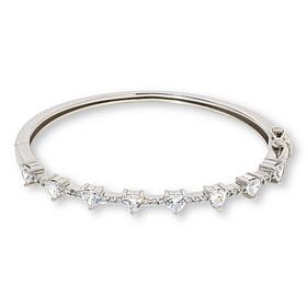 Radiance by Absolute™ Pavé and Prong Heart Cut Hinged Bangle Bracelet