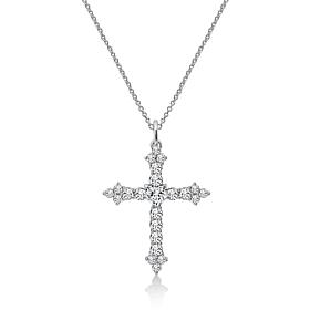 Radiance by Absolute™ Platinum-Plated 3.17ctw Cross Pendant Necklace
