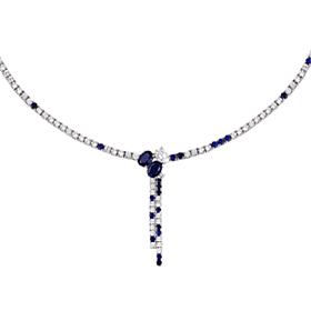 Radiance by Absolute™ Sapphire-Color and Clear Linear Drop Necklace