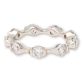 Radiance by Absolute™ Silvertone CZ Eternity Stacker Ring