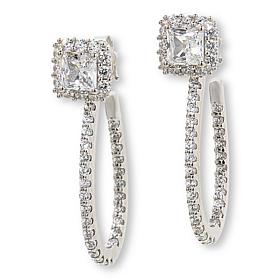 Radiance by Absolute™ Square Halo Convertible Stud Hoop Earrings