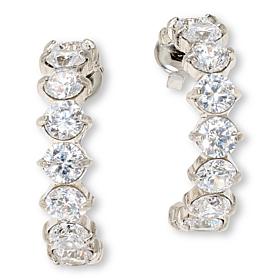 Radiance by Absolute™ Stainless Steel 1" Round Stone Hoop Earrings