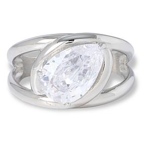 Radiance by Absolute™ Stainless Steel 3ct Pear-Cut CZ Ring