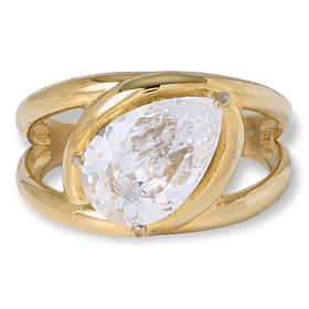Radiance by Absolute™ Stainless Steel 3ct Pear-Cut CZ Ring