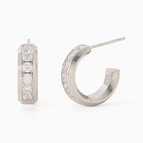 Radiance by Absolute™ Stainless Steel In Line Hoop Earrings