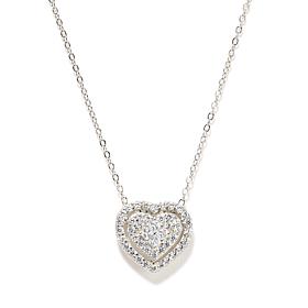 Radiance by Absolute™ Sterling Silver CZ Heart Cluster Necklace