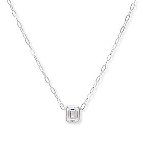 Radiance by Absolute™ Sterling Silver Emerald Cut Pendant Necklace