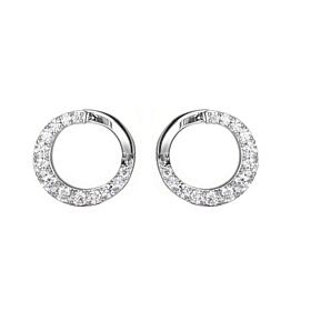 Radiance by Absolute™ Sterling Silver Graduated Stone Hoop Earrings