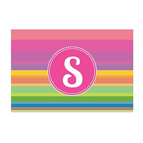 Rainbow Stripes Personalized Doormat