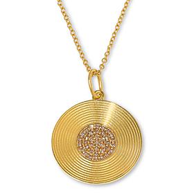 Rarities 1/4ctw Diamond Etched Circle Pendant with Chain